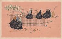 Dutch Antique Illustrator Comic Painting Holland Postcard
