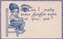 Dutch Boy Google Eyes Staring Old Holland USA Comic Postcard