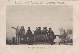 Dutch Great Flood Disaster in 1861 Antique Cacao Trade Card