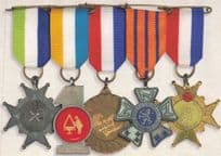 Dutch Military Army Holland War Medals WW1 WW2 Postcard