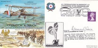 Earl Alexander of Tunis Son Kriegsanleihe Hindenburg WW1 Signed FDC