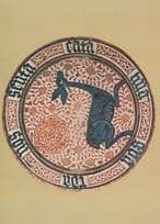 Earthenware Dish Decorated With A Deer Latin Inscription Museum Postcard