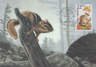 Eastern Chipmunk Toronto Canada First Day Cover Postcard