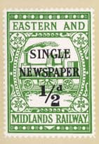 Eastern & Midlands Railway Single Newspaper Stamp Postcard