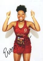 Eboni Usoro Brown Netball Queensland Firebirds 12x8 Hand Signed Photo
