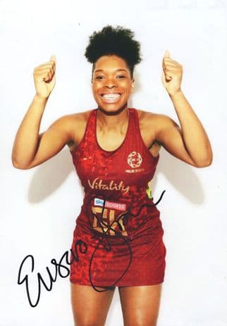 Eboni Usoro Brown Netball Queensland Firebirds 12x8 Hand Signed Photo