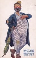 Eccentric Gay interest LGBT Tramp Antique Comic Humour Postcard
