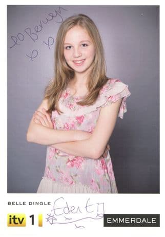 Eden Draper as Belle Dingle Draper Emmerdale Hand Signed Cast Card Photo