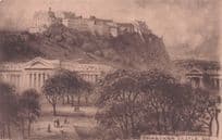 Edinburgh Castle Hills Approach Phillimore Old Scotland Postcard