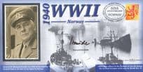 Edmund Ironside Norway Narvik Harbour WW2 Benham Rare Hand Signed Military FDC