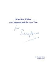 Edward Heath Prime Minister Private Boat 1971 Hand Signed Christmas Card