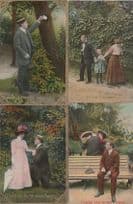 Edwardian Proposal Comic Peacemaker Love Cheating 4x Postcard s