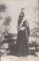 Egypt Native Robed Arab Woman And Her Child Cairo Antique Egyptian Postcard