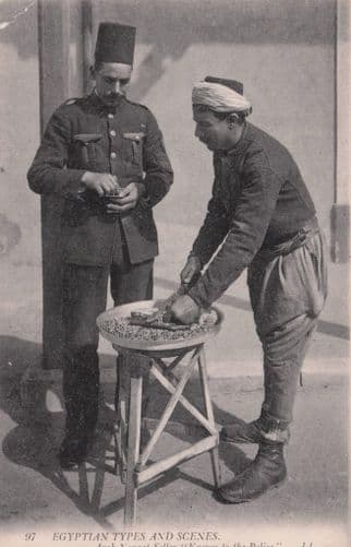 Egyptian Types And Scenes Arab Nougat Seller To Police Old Postcard