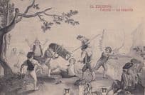 El Escorial La Vaquilla Tapiz de Goya Hotel Miranda Spain Old Postcard