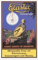 Elasta Gasfilled Lamps Ironmongers Store Poster Advertising Postcard