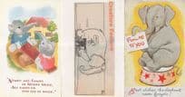 Elephant On See Saw Old Circus Greetings & Zoo 3x Postcard s