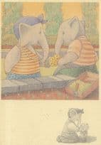 Elephants Gardener Never Forget Allotment Planting Seeds Postcard