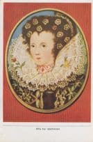Elizabeth I Queen Of England Ireland Painting Old Cigarette Card