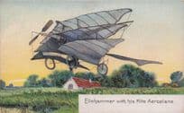 Ellehammer & His Kite Aeroplane Cook & Co Aviation Antique Postcard