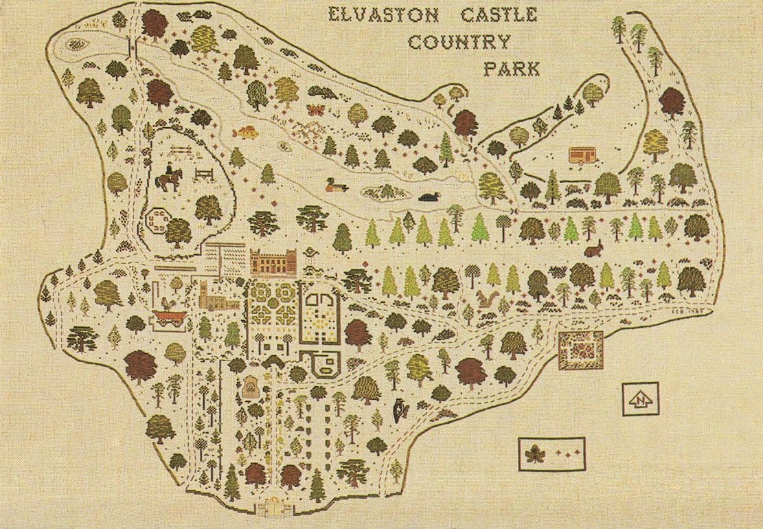 Elvaston Castle Country Park Derby 1980s Map Postcard elvaston-castle-country-park-derby-1980s-map-postcard