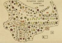 Elvaston Castle Country Park Derby 1980s Map Postcard