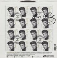 Elvis Presley 2015 FDC Block Of 16 Stamps As Record Sleeve Sealed