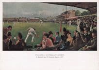 England Team Vs Australia at Lords 1887 Victorian Painting Postcard