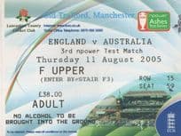 England vs Australia Test Match Old Trafford 2005 Cricket Ticket