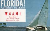 Englewood Florida Sailing Yacht Amateur Radio QSL Postcard Card