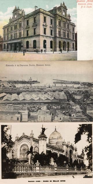 Entrada a la Darsena Notre Buenos Aires Argentina 3x Old Postcard s