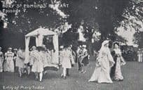 Entry Of Mary Tudor Four Poster Bed Pageant Bury St Edmunds Suffolk Old Postcard