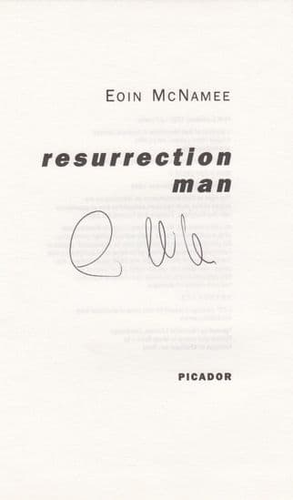 Eoin McNamee Book Author Resurrection Man Signed Page Hand Autograph