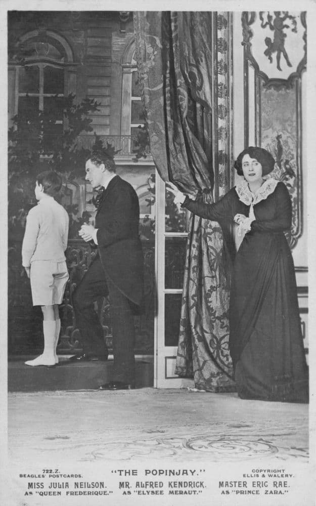 Eric Rae Alfred Kendrick Julia Neilson The Popinjay Theatre Old Postcard