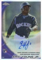 Eric Young Colorado Rockies Hand Signed Baseball Trading Card