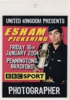 Esham Pickering 2004 BBC Sport Boxing Bradford Press Pass