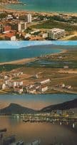 Estartit Costa Brava 3x Aerial Night Illuminations Panoramic Spanish Postcard s