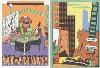 Ever Meulen Belgium Illustrator 2x Music Record Studio Postcard s