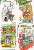 Evil Criminal Santa 6x SIX Comic Postcard s