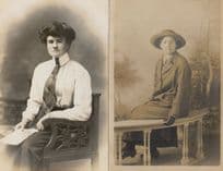 Exeter Posh Lady LGBT Fashion Suit & Tie 2x Old Postcard s