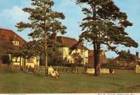 Exhausted Lady on Bench at Woodchurch Kent Rare Postcard