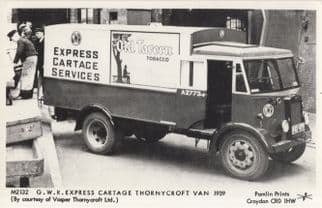 Express GWR Cartage Couriers WW2 Van Old Lorry Thornycroft Postcard