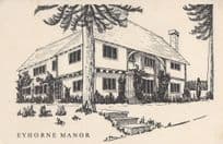 Eyhorne Manor Hollingbourne Kent Vintage Artist Sketch Postcard