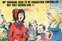 Factory Foreman Production Controller 1970s Comic Humour Postcard