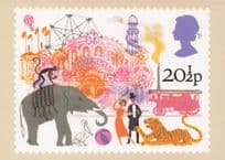 Fairground Menagerie Birds Elephant Transport Painting Postcard