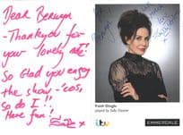 Faith Dingle Sally Dexter Emmerdale 2x Hand Signed Photo & Autograph s