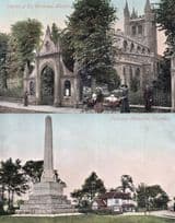 Falkland Memorial Newbury Church Prams 2x Old Postcard s