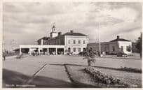 Falun Jarnvagsstationen Railway Station Sweden RPC Postcard