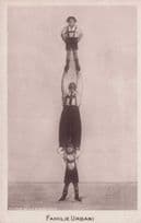 Famile Urbani German Berlin Circus Acrobat Handstand Advertising Postcard
