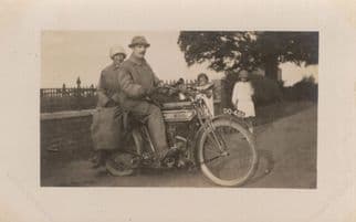 Family Riding Antique Rudge Motorcycle Antique Bike Postcard